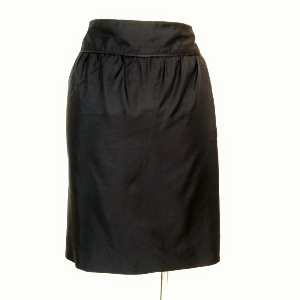 Prada Black Silk Taffeta Straight Skirt Wrap - Picture 6 of 7